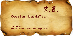 Keszler Balázs névjegykártya
