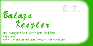 balazs keszler business card